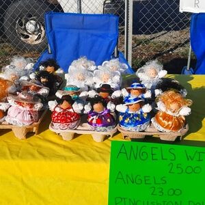 Pincushion dolls and angel pincushion